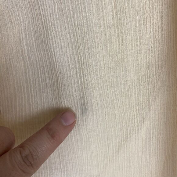 J Jill Boho Cottage Blouse Women’s Size XL Cream Long Sleeve Tunic Semi Sheer - Picture 7 of 8